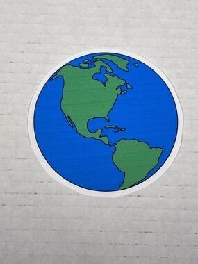 Earth Western Hemisphere Vinyl Cut Sticker
